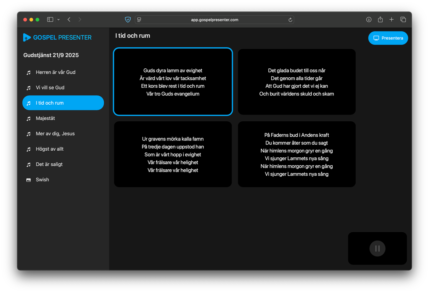 Screenshot of Gospel Presenter