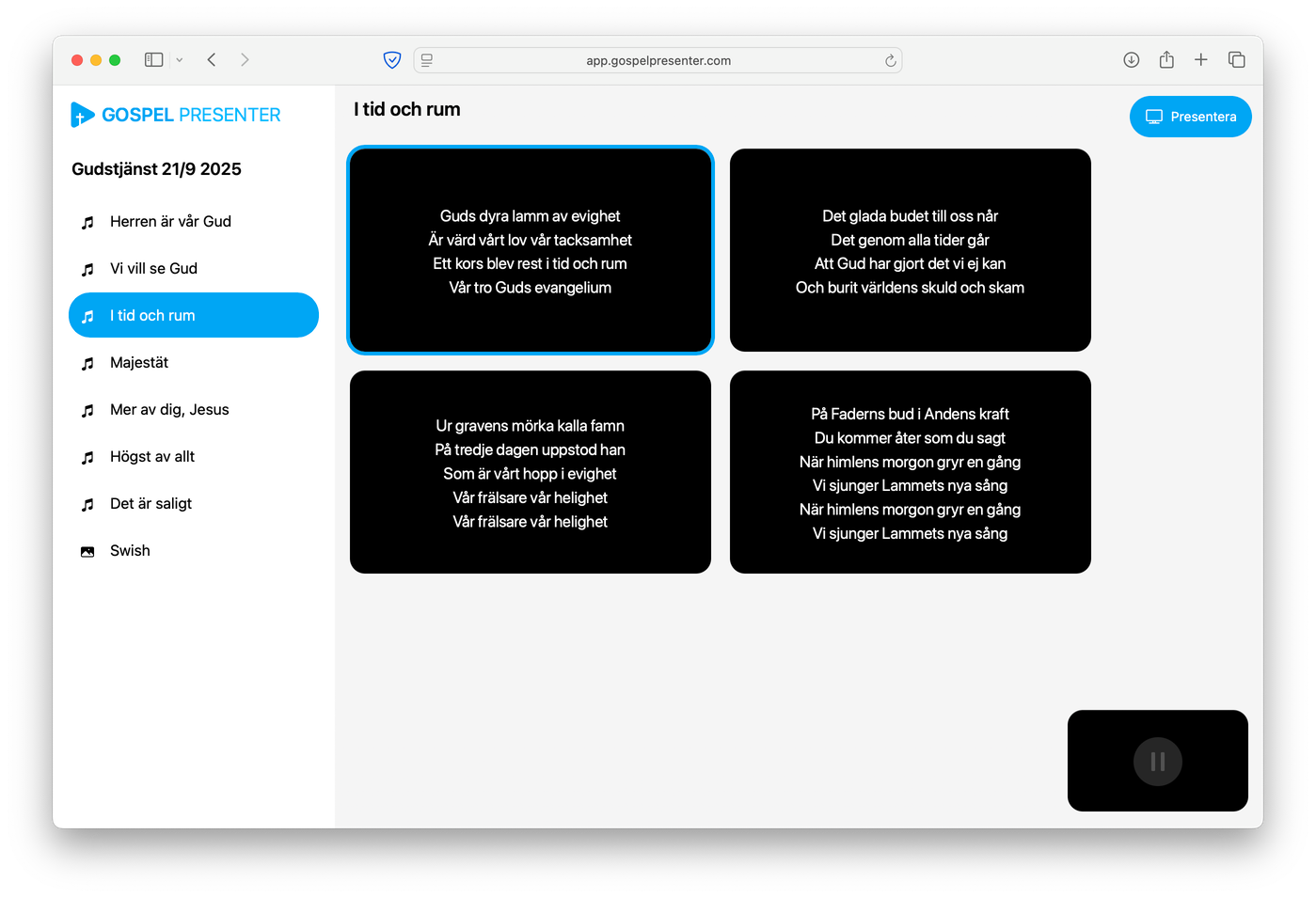 Screenshot of Gospel Presenter
